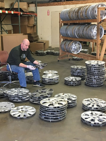 Sorting used hubcaps